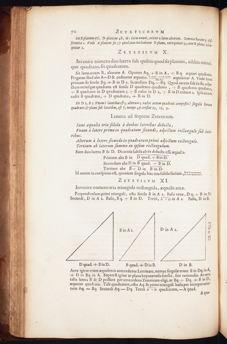 Page 70 from François Viète's Opera Mathematica.