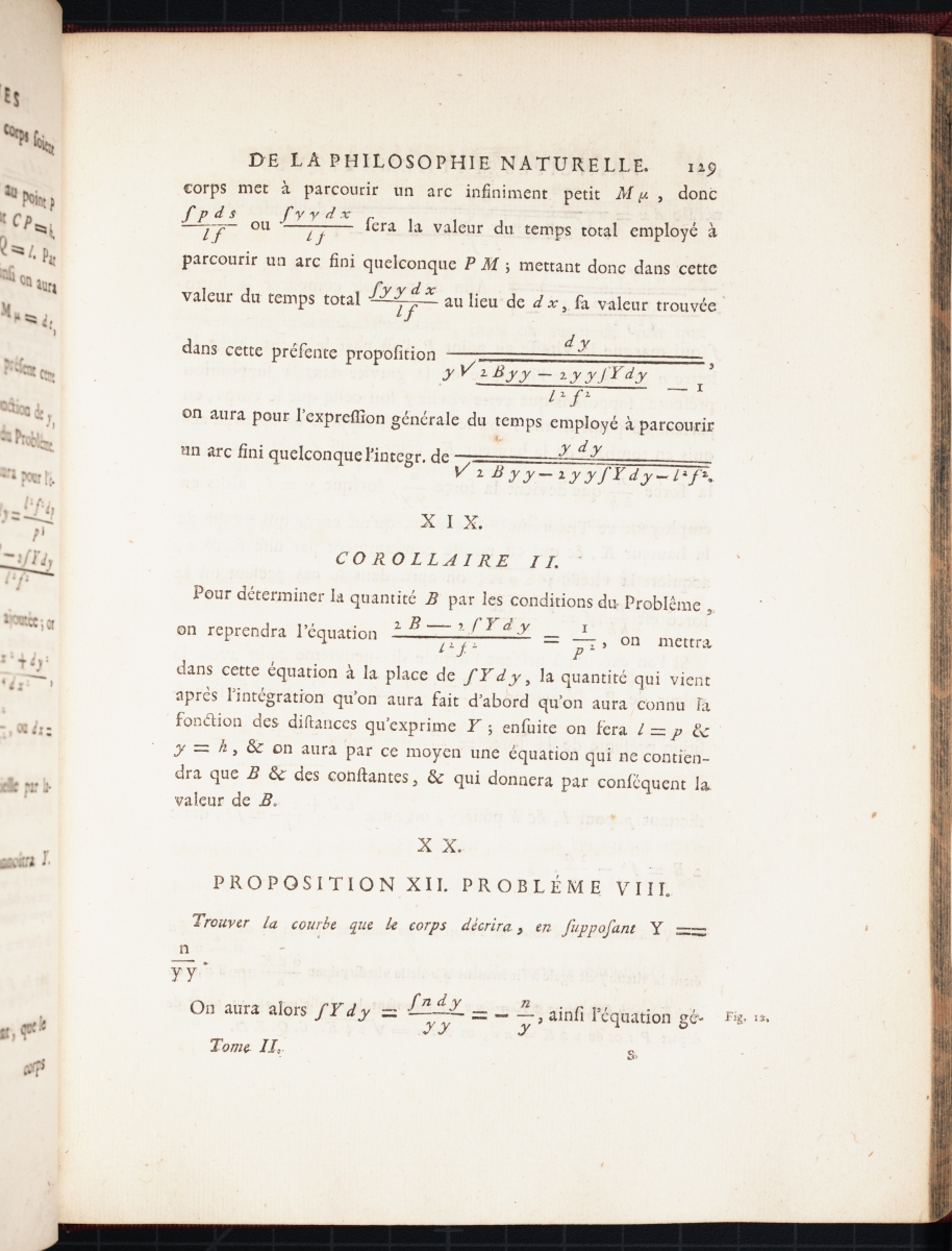 Page 129 (volume 2) of Chatelet's translation of Newton's Principia.