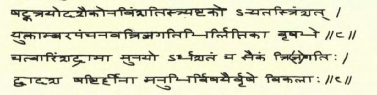 Sanskrit verses from Varāhamihira’s Pañcasiddhāntikā 