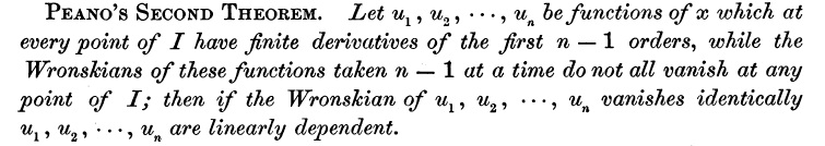 Bocher on Peano's second theorem