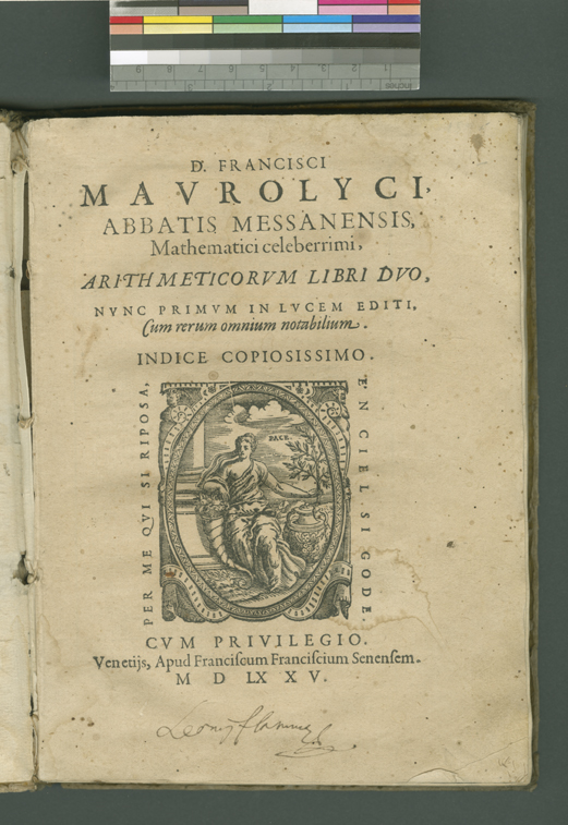 Maurolycus Arithmetic Title Page