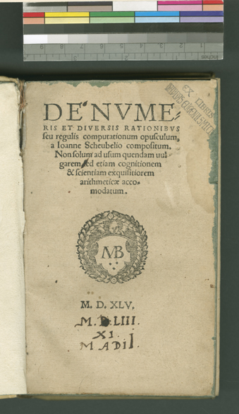 Title page of Scheubel's De Numeris