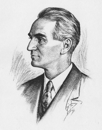 Sketch of Eric Temple Bell (1883-1960).