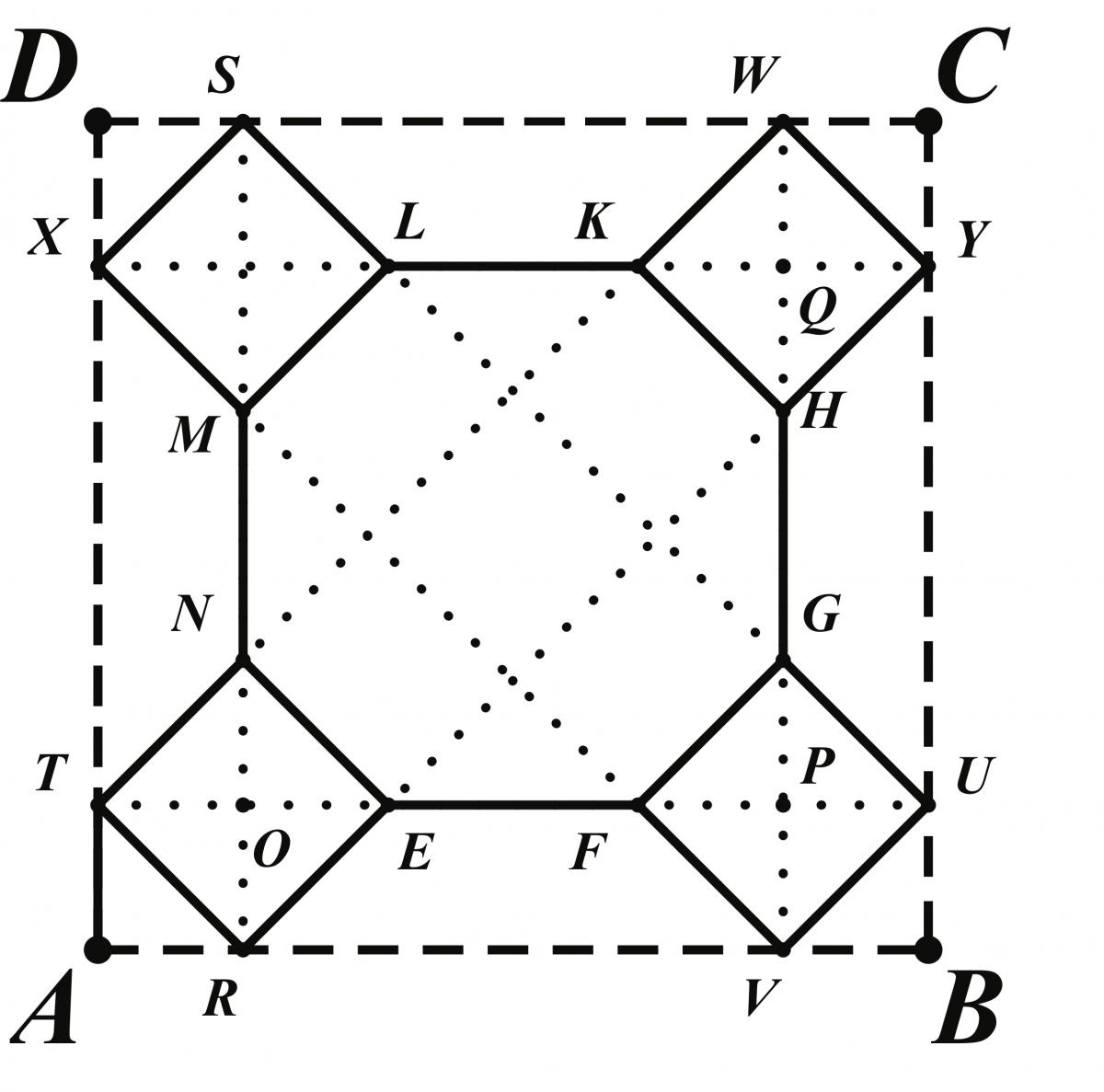 Geometrical diagram for linoleum design.