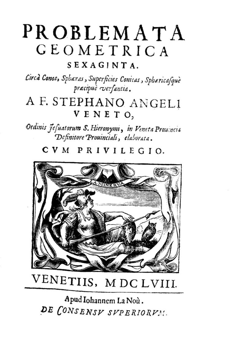 Title page from Stefano degli Angelis's 1658 Problemata geometrica sexaginta.