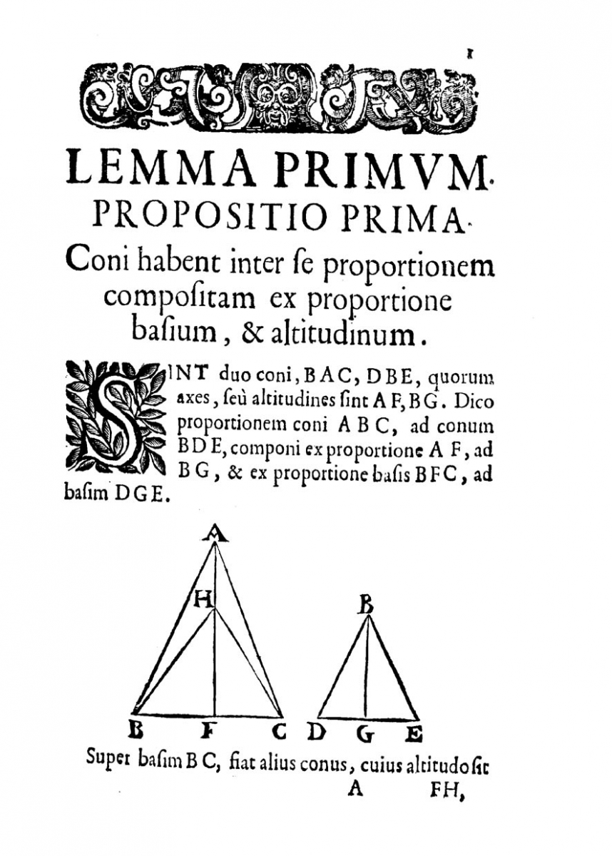 First page from Stefano degli Angelis's 1658 Problemata geometrica sexaginta.