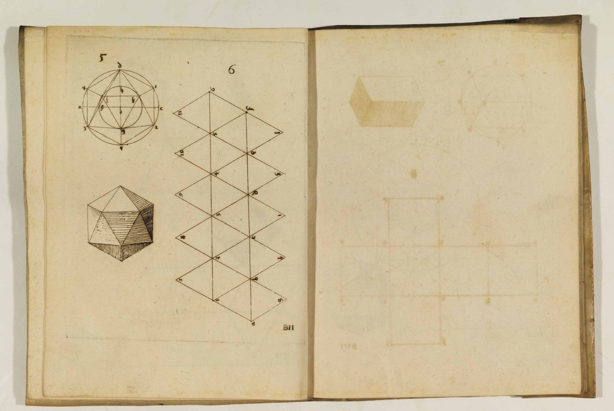 Additional diagrams for solid geometry from Augustin Hirschvogel's 1543 Geometria.