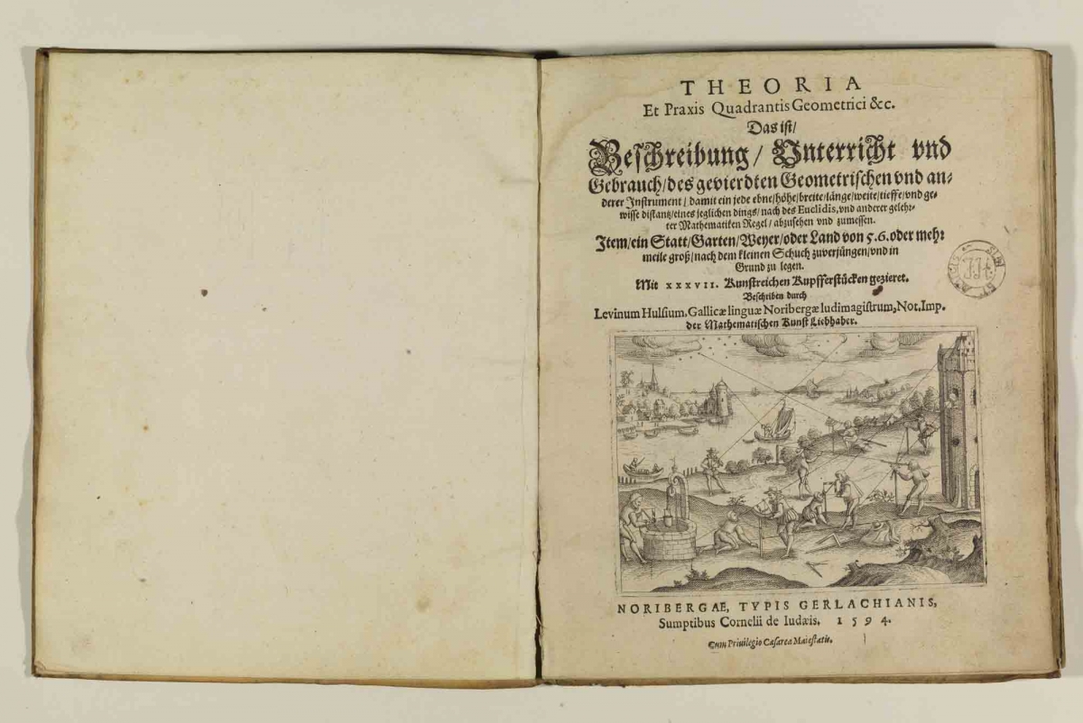 Title page of Levinus Hulsius's 1594 Theoria Et Praxis Quadrantis Geometrici.
