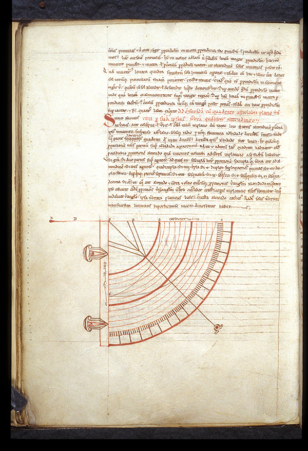 Folio 60v of a 12th century French manuscript containing work by Gerbert of Aurillac on the use of an astrolabe