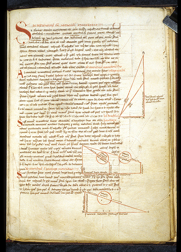 Folio 61 of a 12th century French manuscript containing work by Gerbert of Aurillac