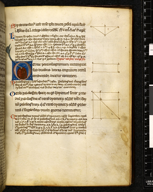 Folio 11r from 14th Century Latin translation of Eucild's Elements by Adelard of Bath
