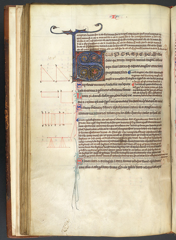 Folio 33v from 13th Century French edition of Latin translation of Eucild's Elements by Adelard of Bath