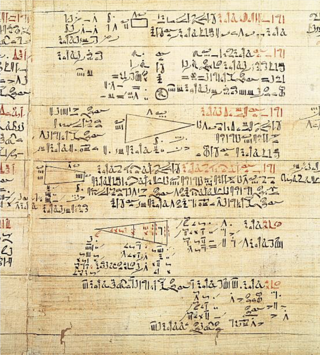 Detail from Rhind Mathematical Papyrus.