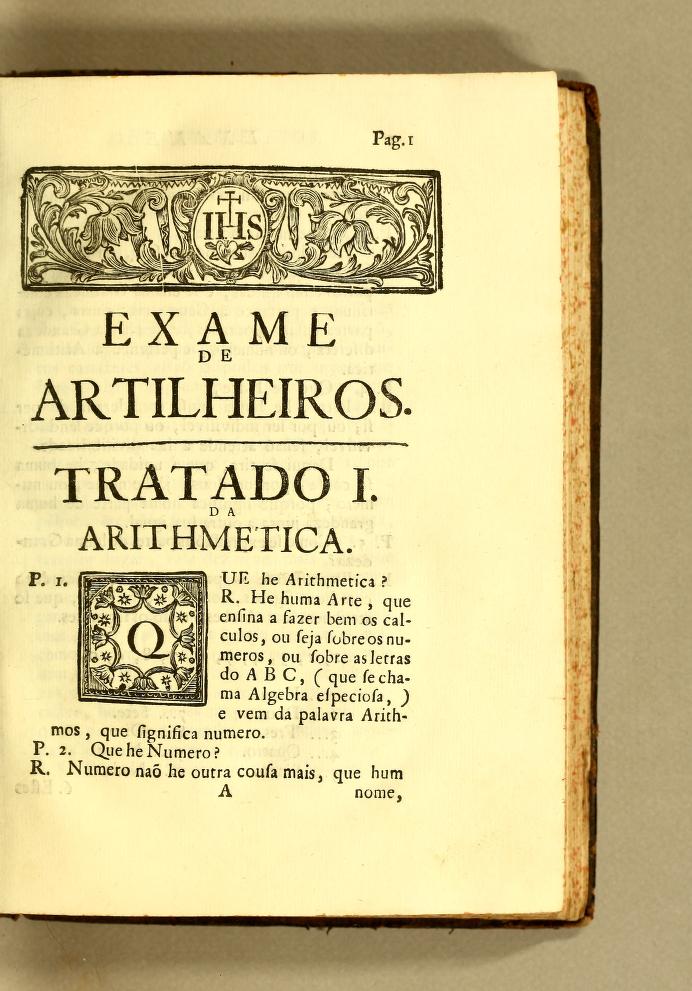 First page of José Fernandes Pinto Alpoim's 1744 Exame de Artilheiros.