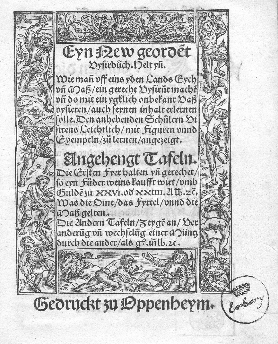 Title page of Eyn new geordnet vysirbuch by Jacob Köbel, 1515