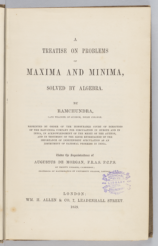 Ramchundra's 1850 Maxima and Minima