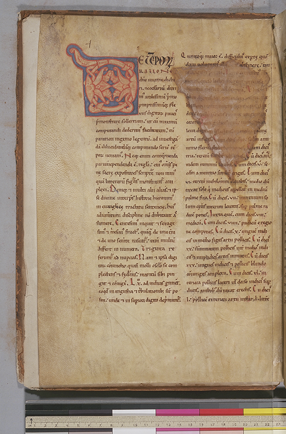Folio 2 (verso) of De ratione temporum by Bede, circa 1180
