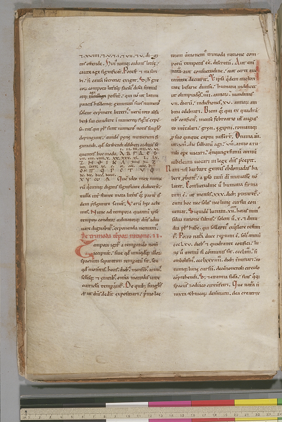 Folio 3 (verso) of De ratione temporum by Bede, circa 1180