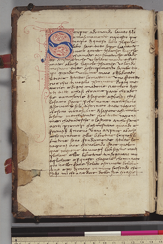 First folio of Libro sopra aristmetricha, Giovanni, 1422
