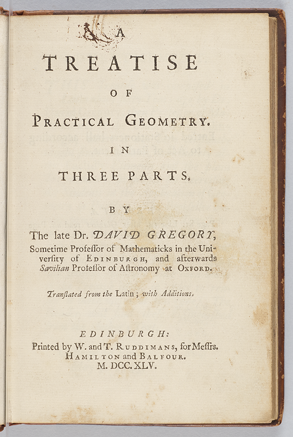 Title page of A Treatise of Practical Geometry by David Gregory, 1745