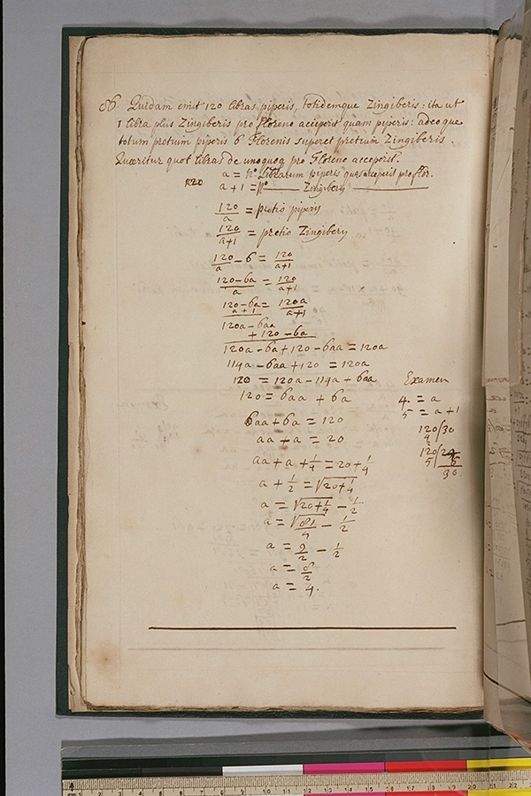 Folio 24 (verso) of a 17th century English university student's mathematical notes