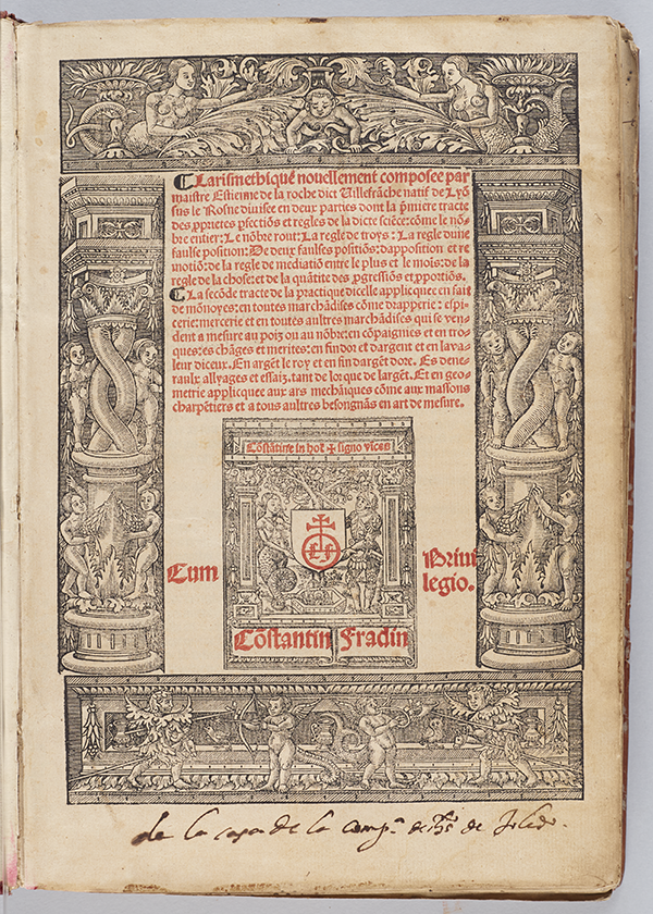 Title page of Larismetique by La Roche, 1520