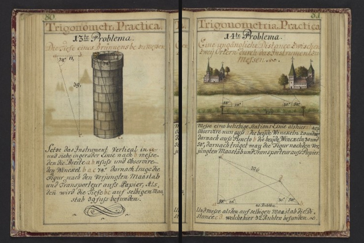 Examples from anonymous 18th-century German geometry manuscript.