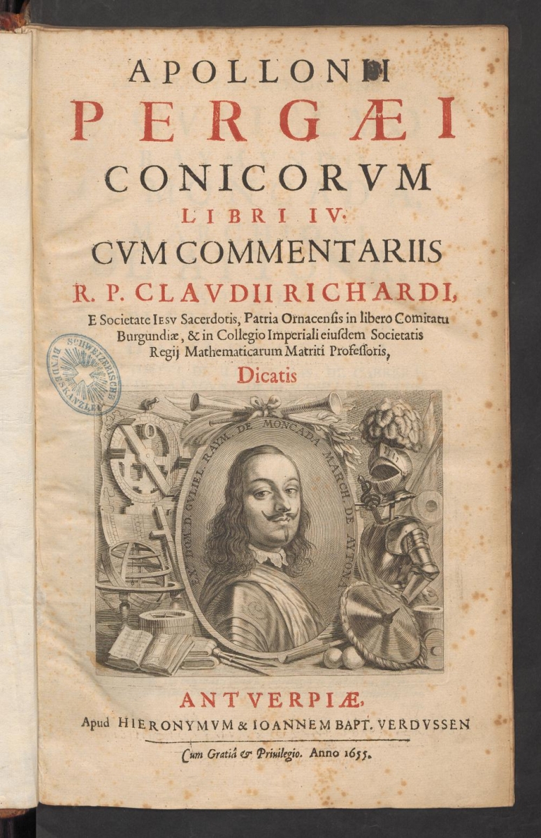 Title page of Claude Richard's translation of and commentary on Apollonius' Conics.