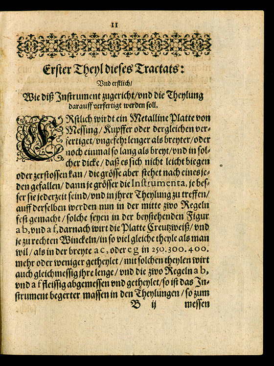 Page 11 of Trigonometria planorum mechanica by Benjamin Bramer, 1617