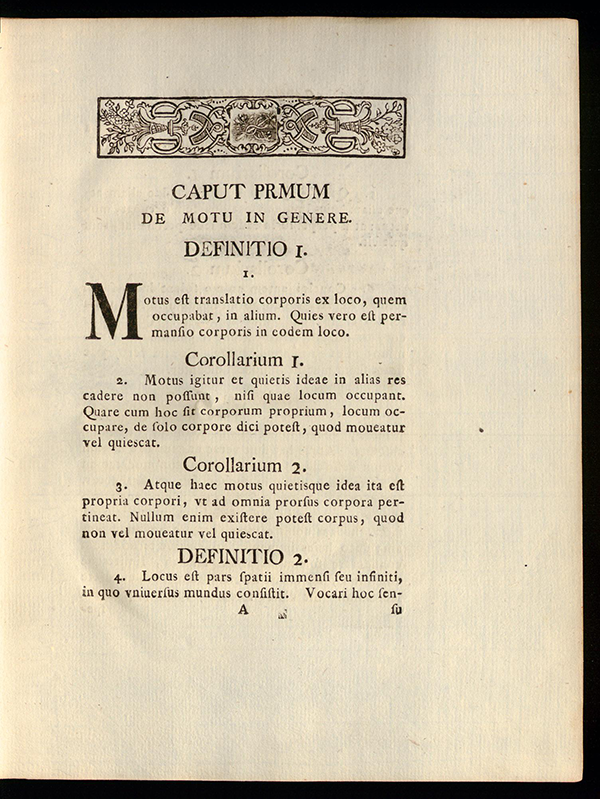 Introductory definitions from Mechanica by Leonhard Euler, 1736