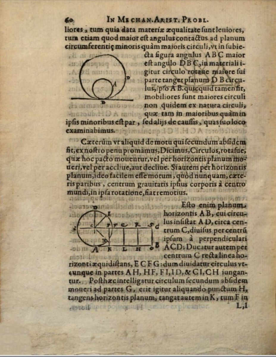 Page 60 from Bernardino Baldi's 1621 In mechanica Aristotelis problemata exercitationes.