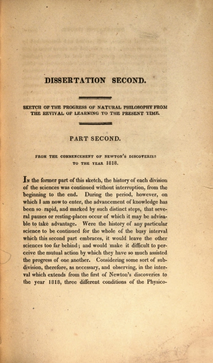 Page 1 of 1820 American printing of part 2 of Playfair's historical dissertation.