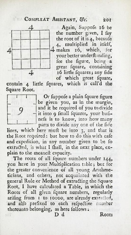 Page 201 from Leadbeater's The Gentleman and Tradesman’s Compleat Assistant (1769).