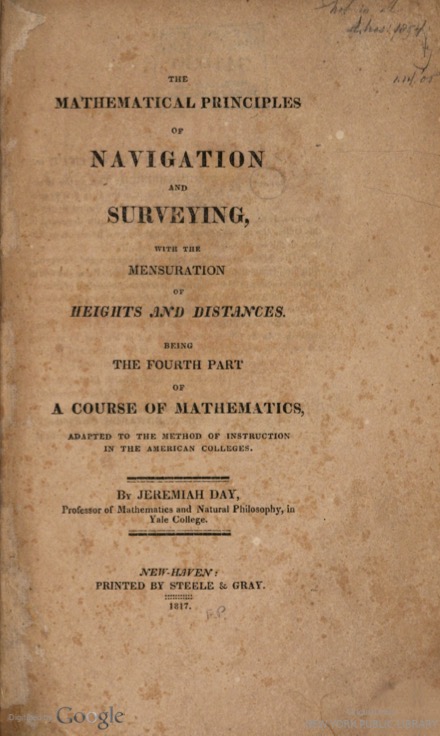 Title page of Day's Navigation and Surveying (1817).