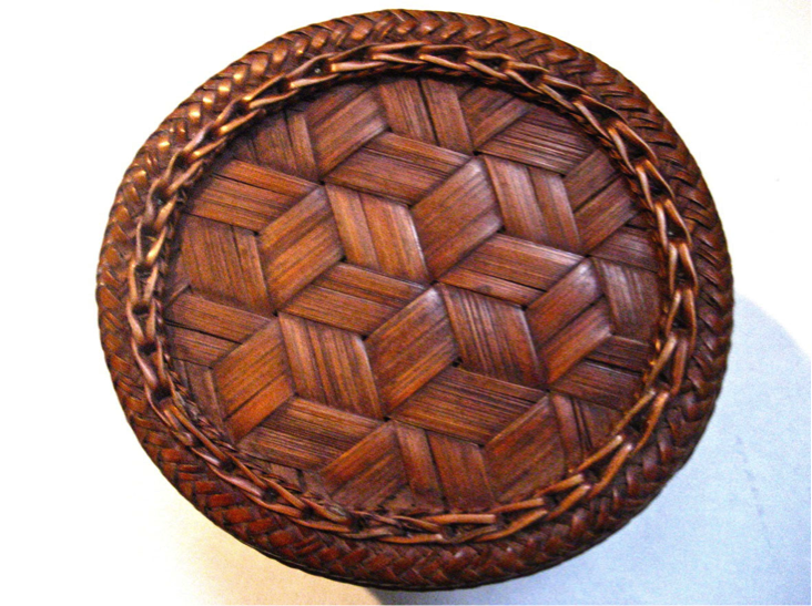 Mathematical designs woven into basket from northern Thailand.