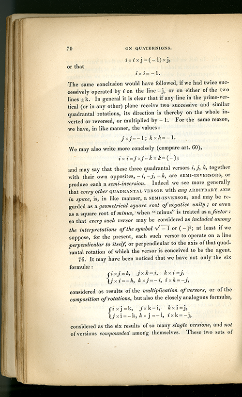 Page 70 of Lectures on Quaternions by William Rowan Hamilton, 1853