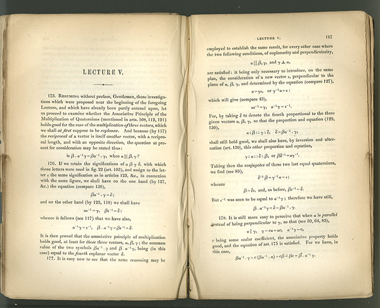 Pages 186-187 of Lectures on Quaternions by William Rowan Hamilton, 1853