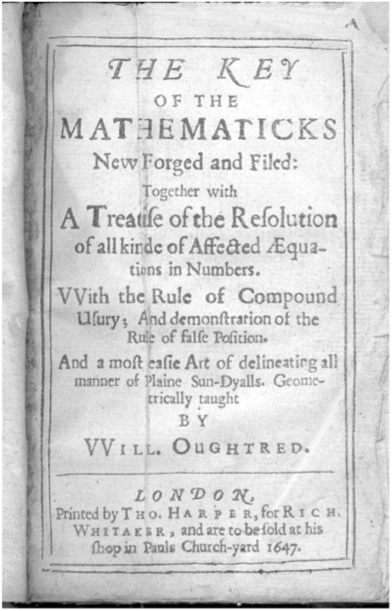 Title page for The Key of the Mathematicks (1647)