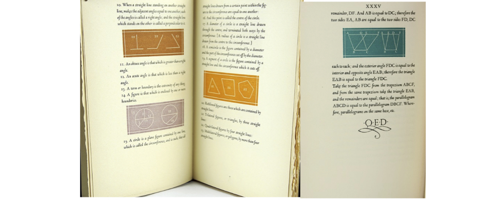 Sample pages from the Euclid designed by Bruce Rogers.