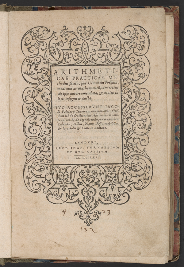 Title page of Arithmeticae practicae by Gemma Frisius, 1556
