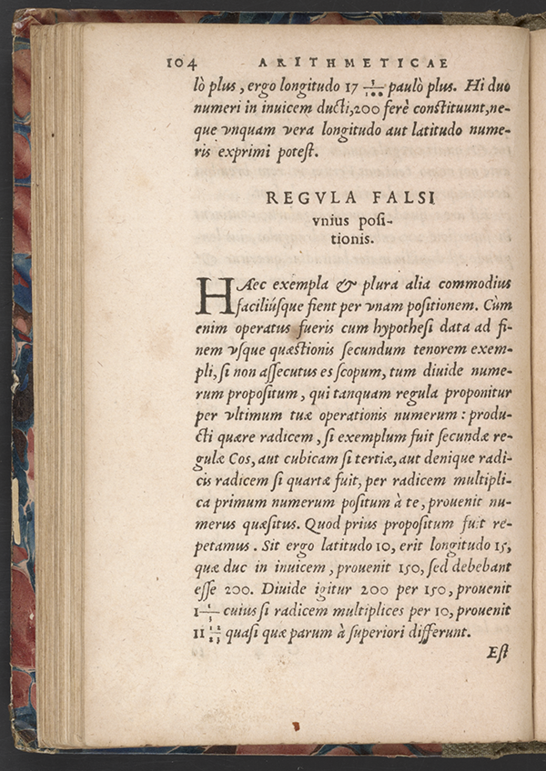 Page 104 of Arithmeticae practicae by Gemma Frisius, 1556