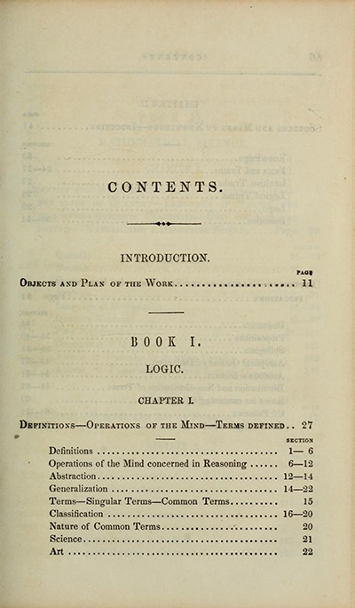 Table of Contents, Charles Davies, The Logic and Utility of Mathematics