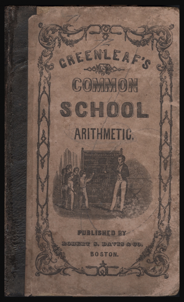 Cover of Benjamin Greenleaf's 1855 Common School Arithmetic.