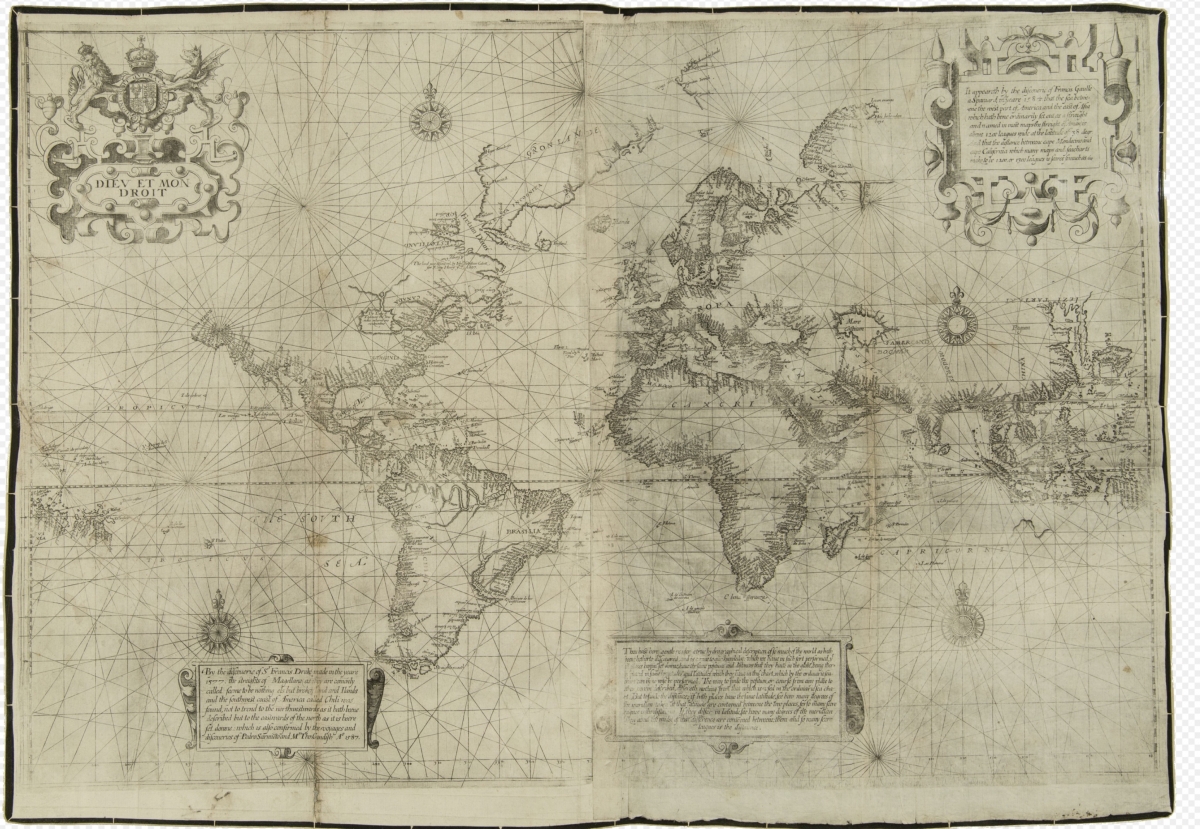 World map from Wright's Certaine Errors in Navigation.
