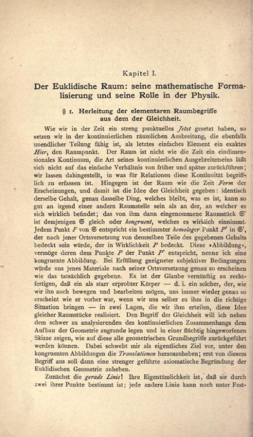 First page of Raum. Zeit. Materie. by Herman Weyl, 1919