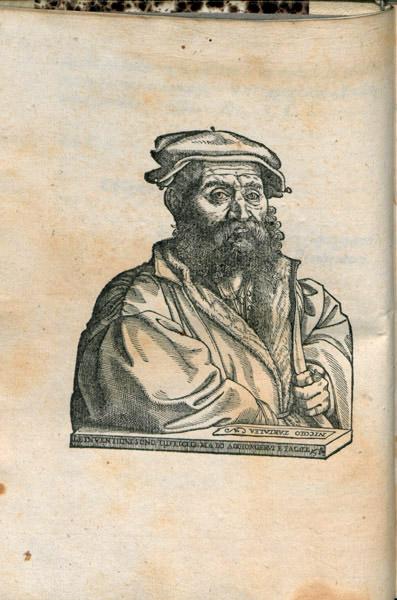 Portrait of Tartaglia from the first volume of his collected arithmetic works.
