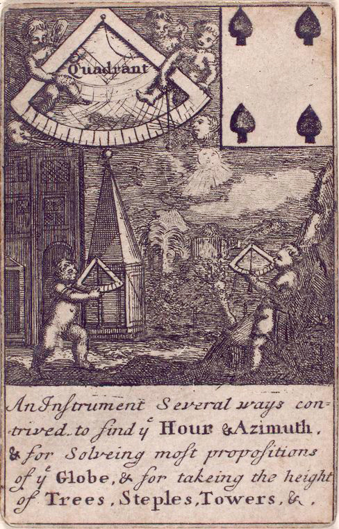 4 of spades from 1702 deck of mathematical playing cards.