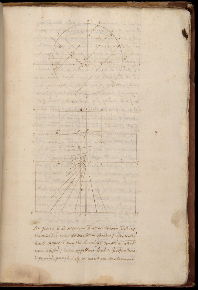 Page from a manuscript on sundialling by Bernardino Baldi.