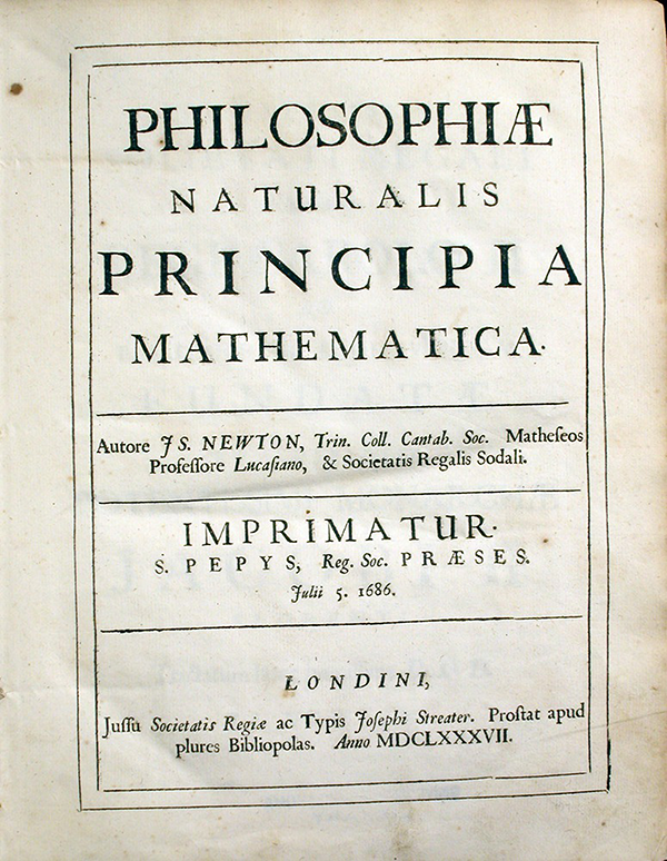 Title page of Philosophiae Naturalis Principia Mathematica by Isaac Newton, 1687