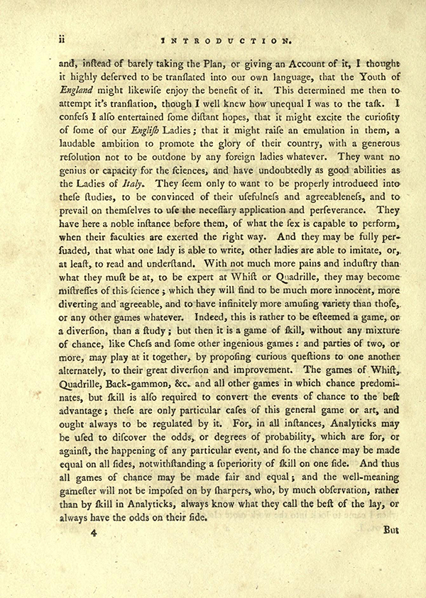 Second page of "The Plan of the Lady's System of Analyticks" from English Translation of Maria Agnesi's Analytical Institutions published in 1801